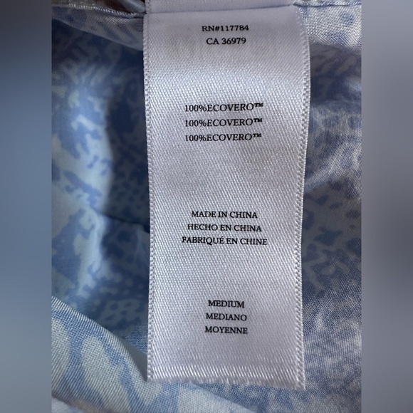 Rails Josephine Aqua Mixed Animal Size M Blue & White Button Up Shirt‎ - Picture 12 of 13